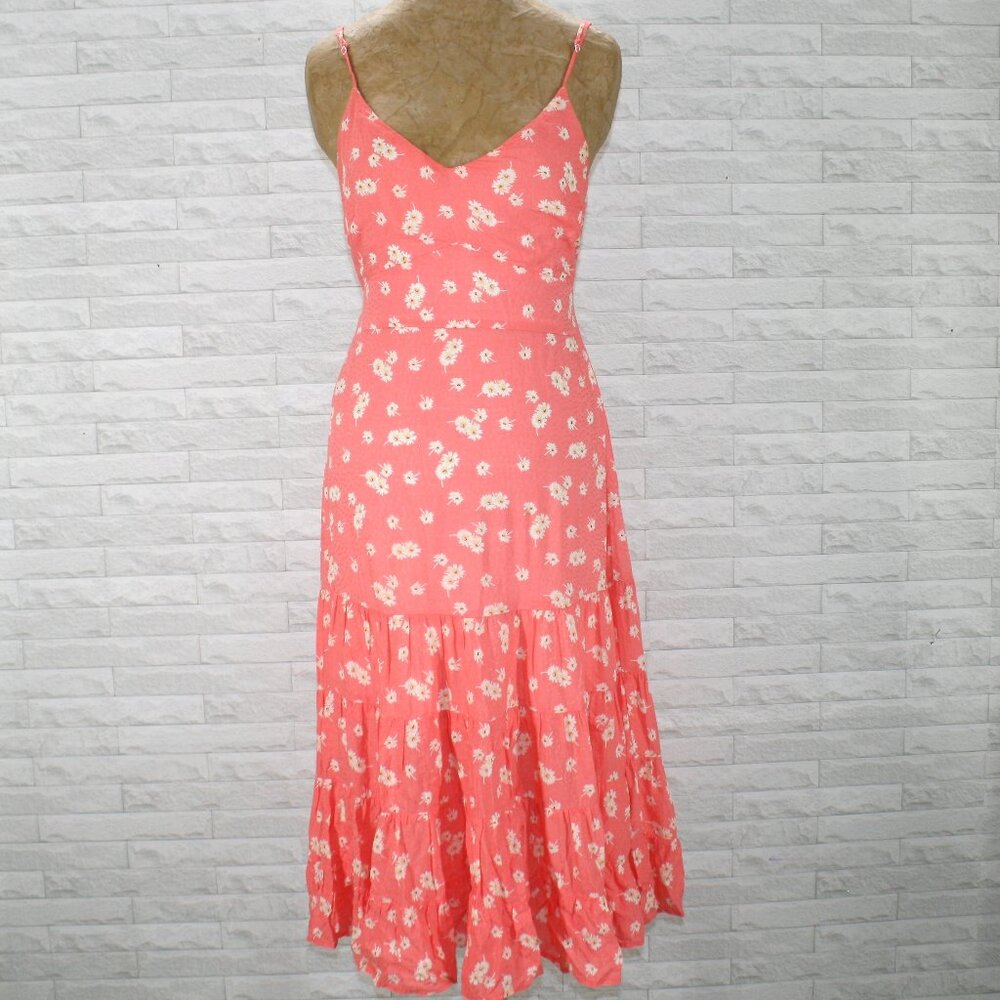 ILLA ILLA Coral Floral Midi Dress